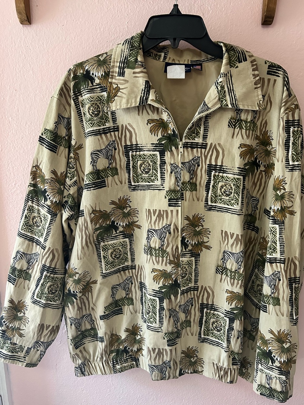 ✨ VINTAGE 90s SAFARI ANIMAL PRINT ZIP UP JACKET ✨